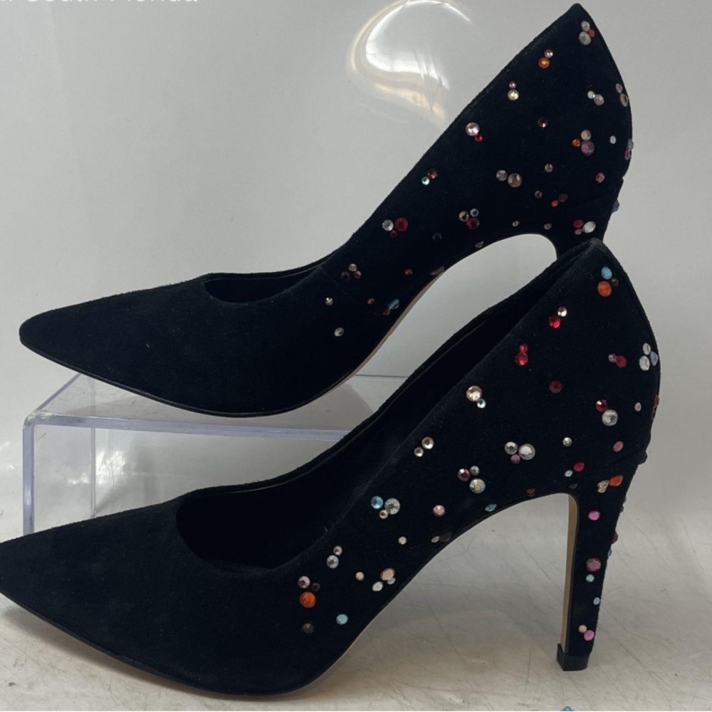 Antonio Melani Bejeweled Black Velvet Pumps